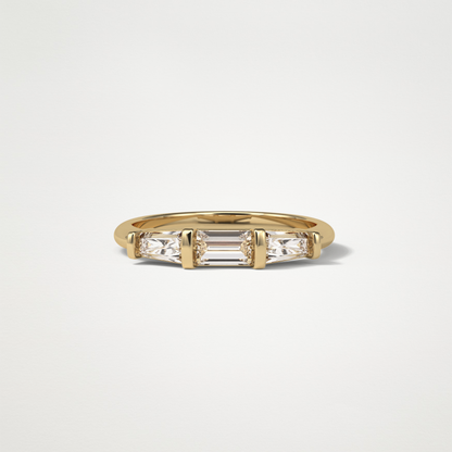 3 Stone Wedding Band – Solid Gold Elegant and Timeless Design