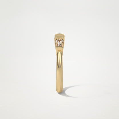3 Stone Wedding Band – Solid Gold Elegant and Timeless Design