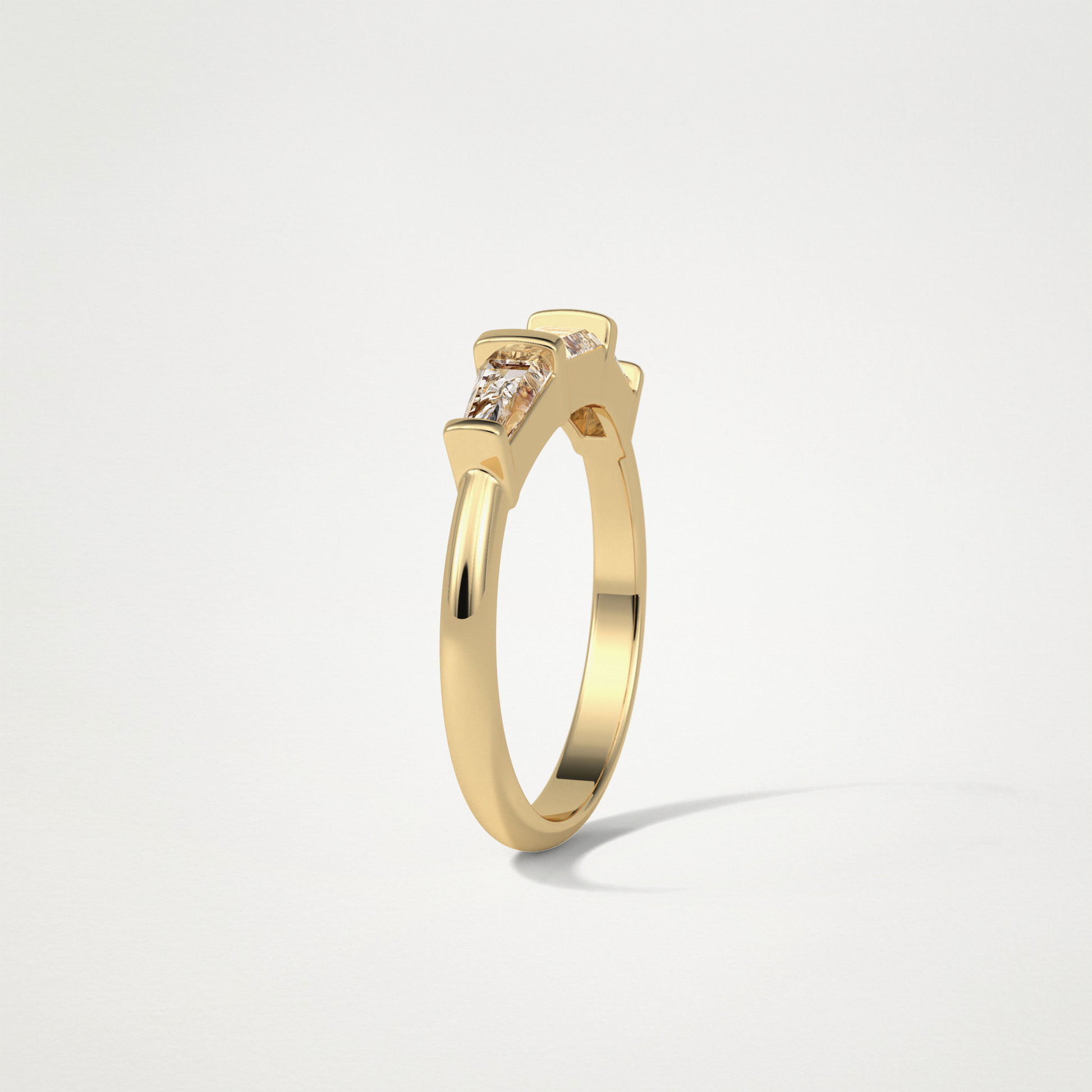 3 Stone Wedding Band – Solid Gold Elegant and Timeless Design