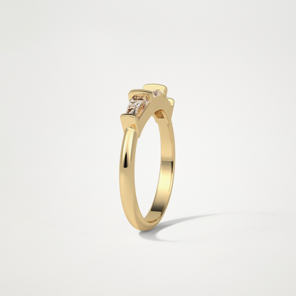 3 Stone Wedding Band – Solid Gold Elegant and Timeless Design