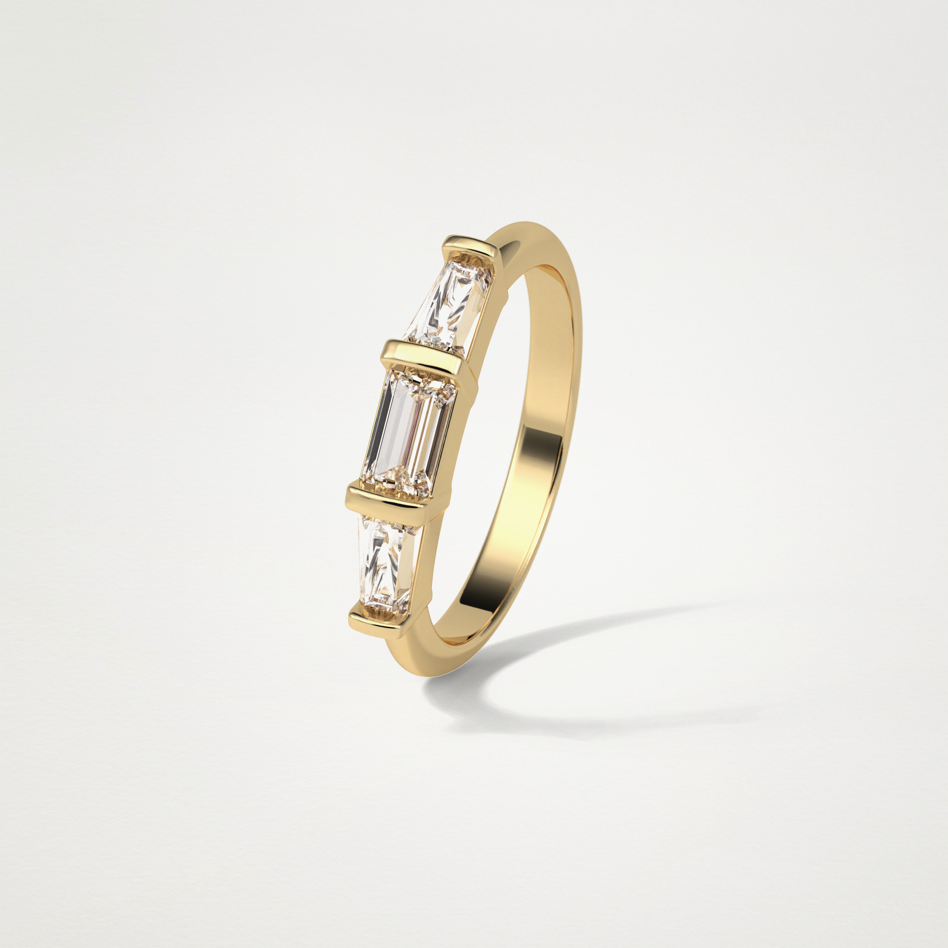3 Stone Wedding Band – Solid Gold Elegant and Timeless Design