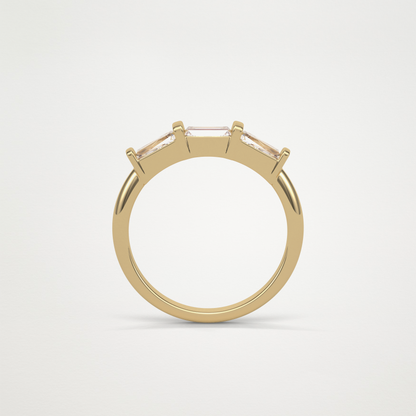3 Stone Wedding Band – Solid Gold Elegant and Timeless Design