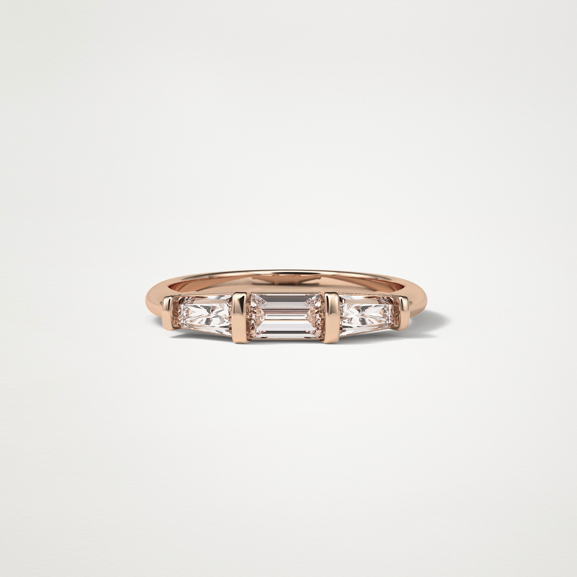 3 Stone Wedding Band – Solid Gold Elegant and Timeless Design