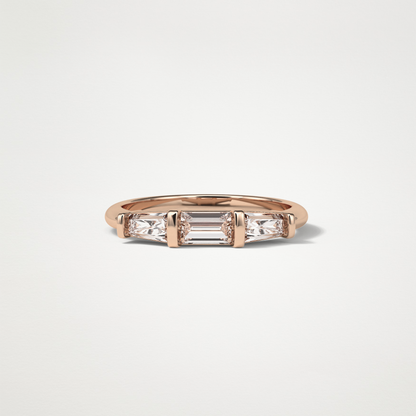 3 Stone Wedding Band – Solid Gold Elegant and Timeless Design