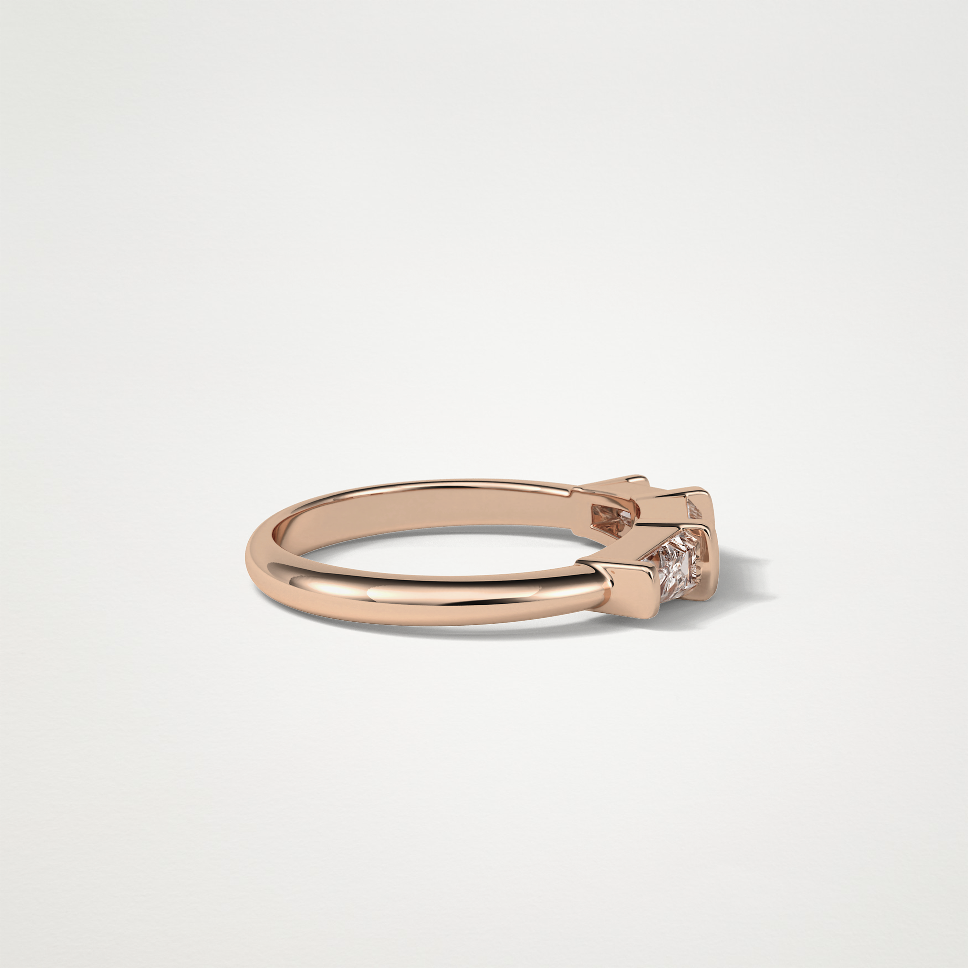 3 Stone Wedding Band – Solid Gold Elegant and Timeless Design
