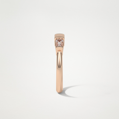 3 Stone Wedding Band – Solid Gold Elegant and Timeless Design