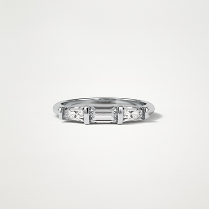 3 Stone Wedding Band – Solid Gold Elegant and Timeless Design