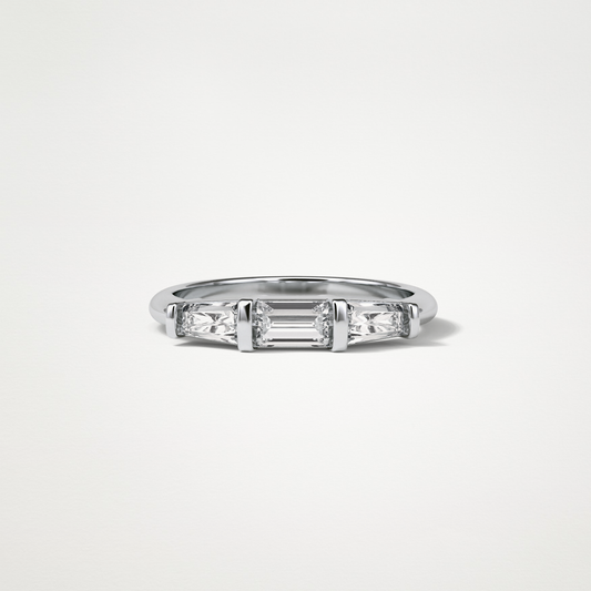 3 Stone Wedding Band – Solid Gold Elegant and Timeless Design