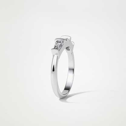 3 Stone Wedding Band – Solid Gold Elegant and Timeless Design