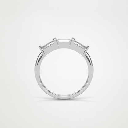 3 Stone Wedding Band – Solid Gold Elegant and Timeless Design