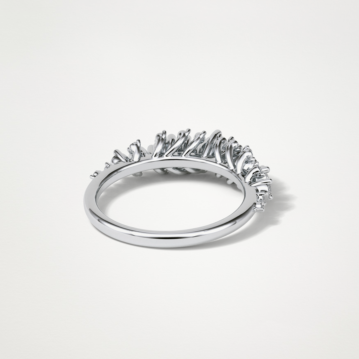 0.64 TCW Round Cluster Half Eternity Wedding Band – Solid Gold Elegant and Timeless Design