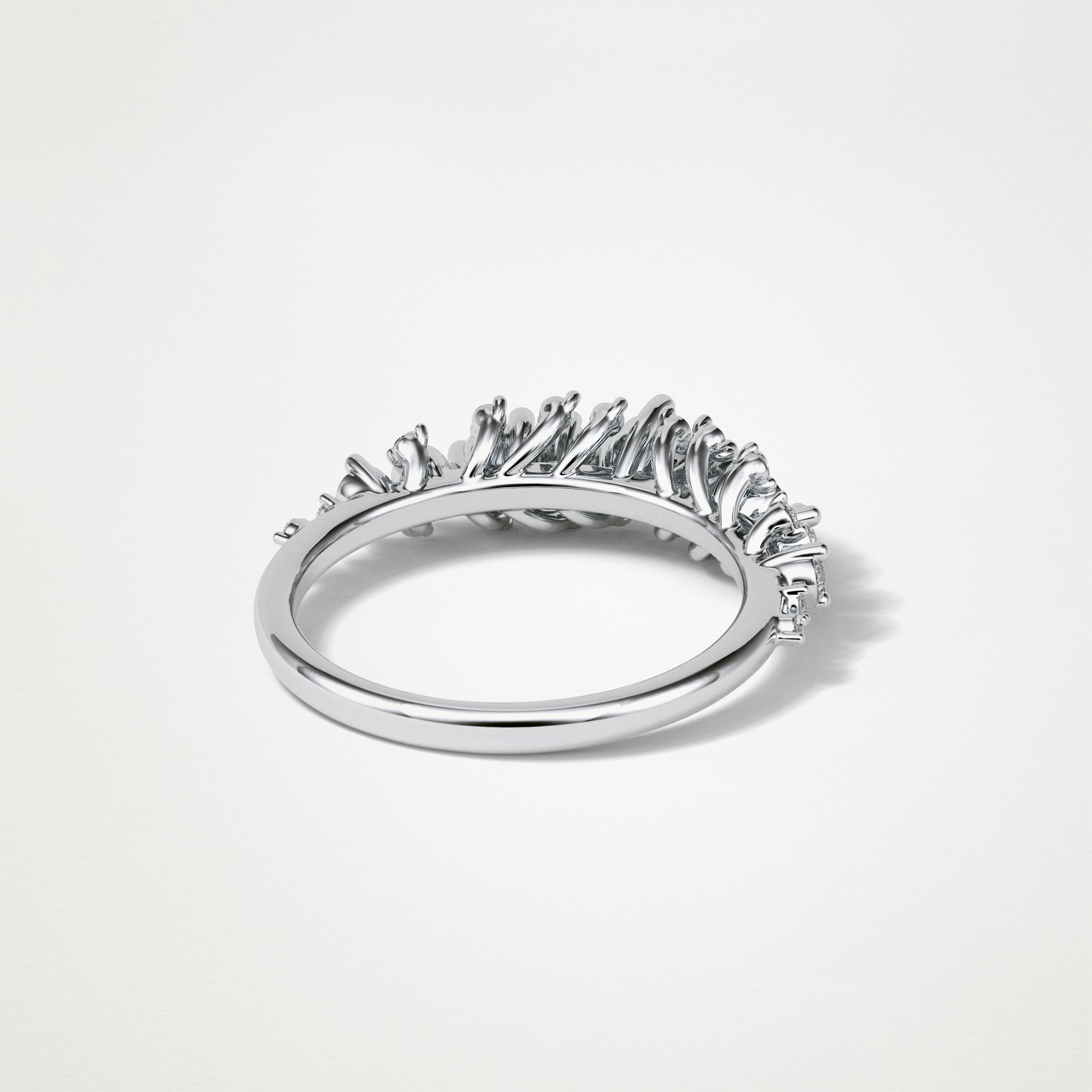 0.64 TCW Round Cluster Half Eternity Wedding Band – Solid Gold Elegant and Timeless Design