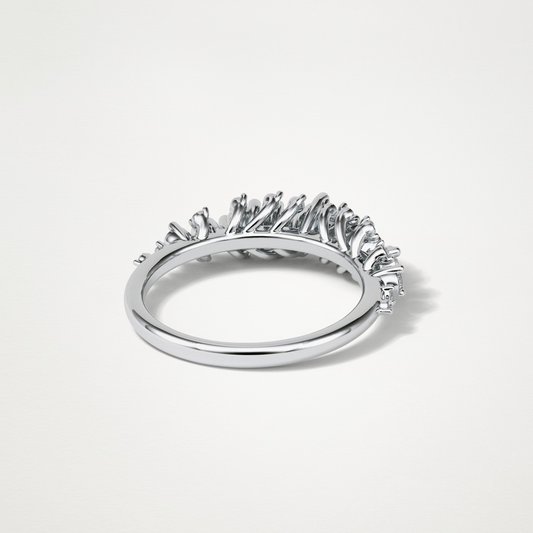 0.64 TCW Round Cluster Half Eternity Wedding Band – Solid Gold Elegant and Timeless Design