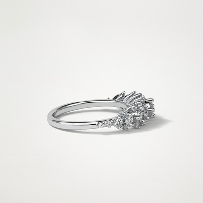 0.64 TCW Round Cluster Half Eternity Wedding Band – Solid Gold Elegant and Timeless Design