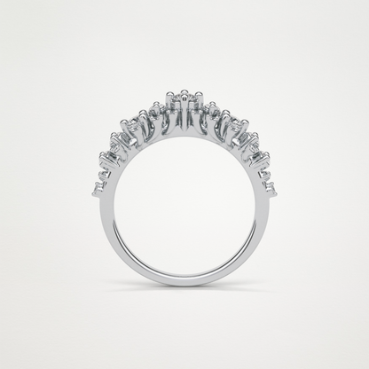 0.64 TCW Round Cluster Half Eternity Wedding Band – Solid Gold Elegant and Timeless Design