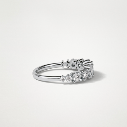 1.2 TCW Oval and Round Half Eternity Wedding Band – Solid Gold Elegant and Timeless Design