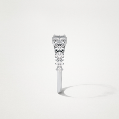 1.2 TCW Oval and Round Half Eternity Wedding Band – Solid Gold Elegant and Timeless Design