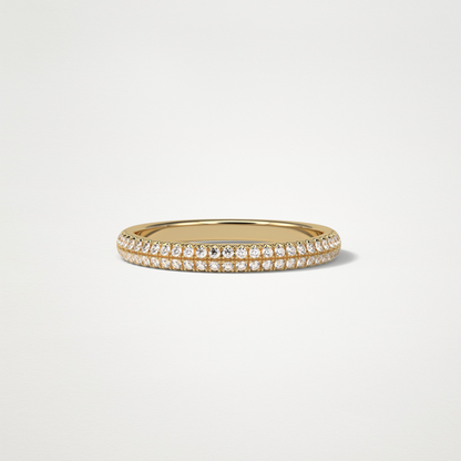 0.32 TCW Round Half Eternity Wedding Band – Solid Gold Elegant and Timeless Design
