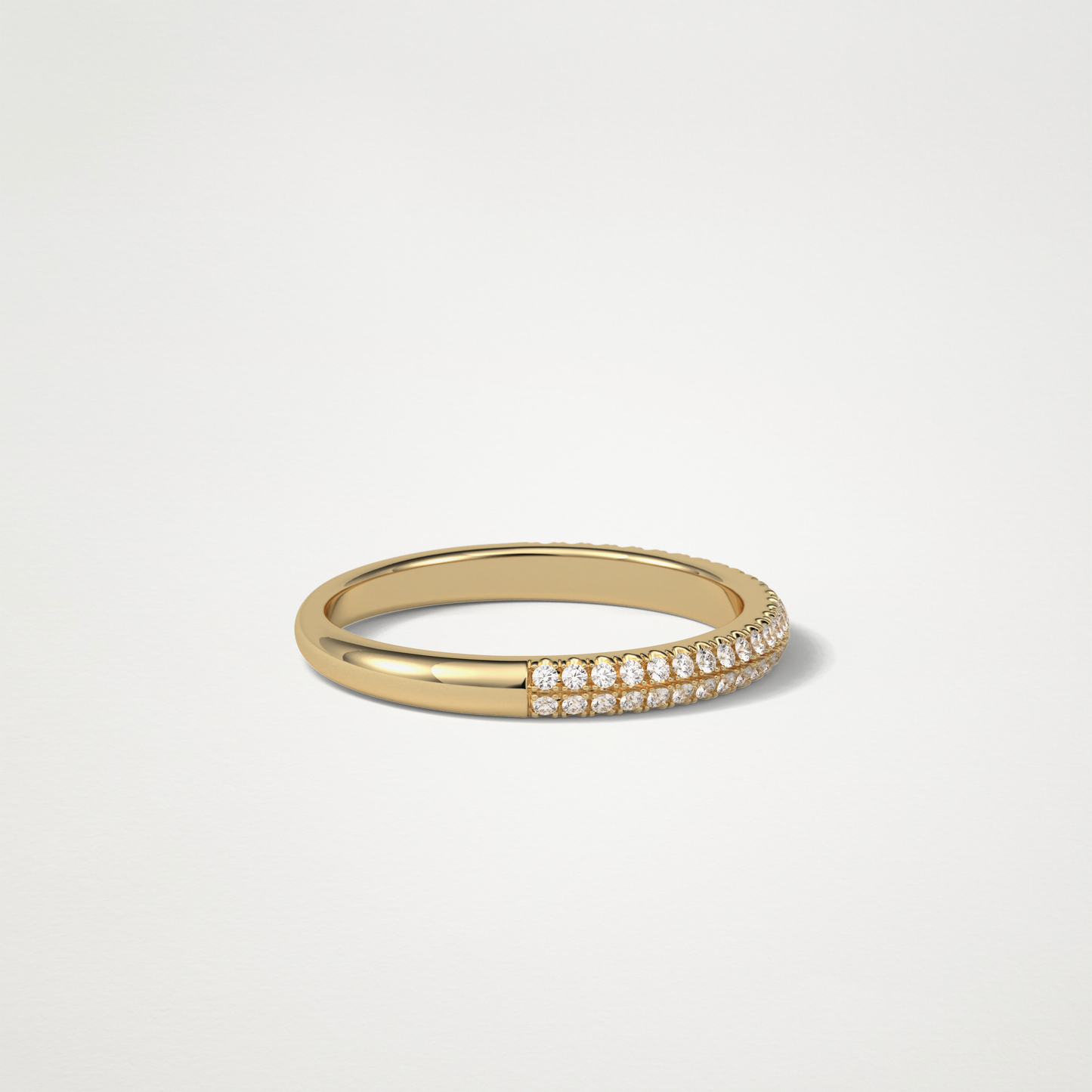 0.32 TCW Round Half Eternity Wedding Band – Solid Gold Elegant and Timeless Design