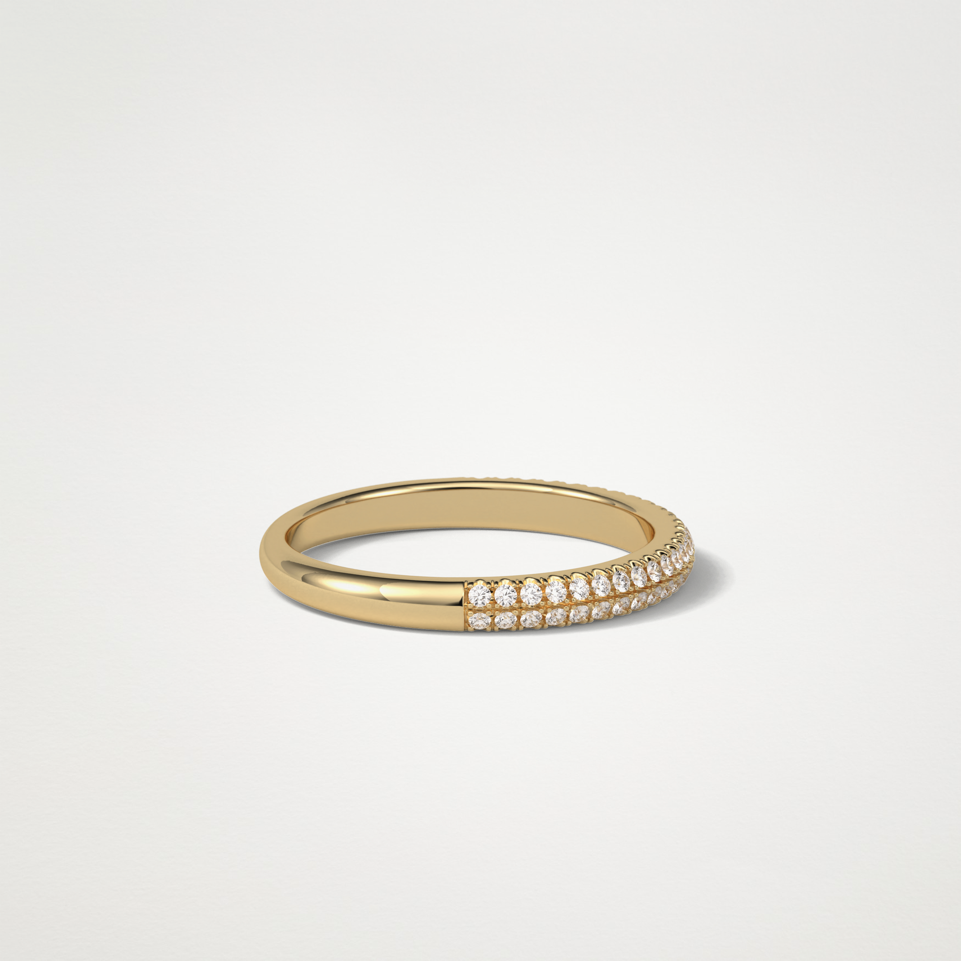 0.32 TCW Round Half Eternity Wedding Band – Solid Gold Elegant and Timeless Design