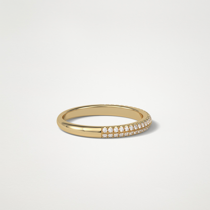 0.32 TCW Round Half Eternity Wedding Band – Solid Gold Elegant and Timeless Design