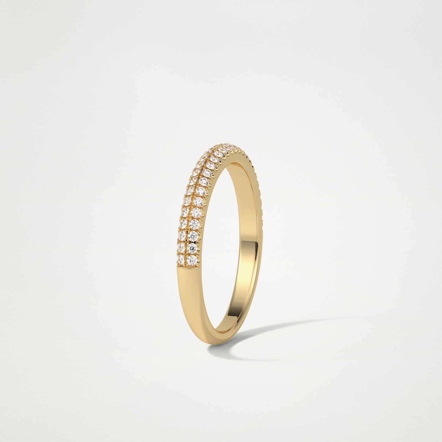 0.32 TCW Round Half Eternity Wedding Band – Solid Gold Elegant and Timeless Design