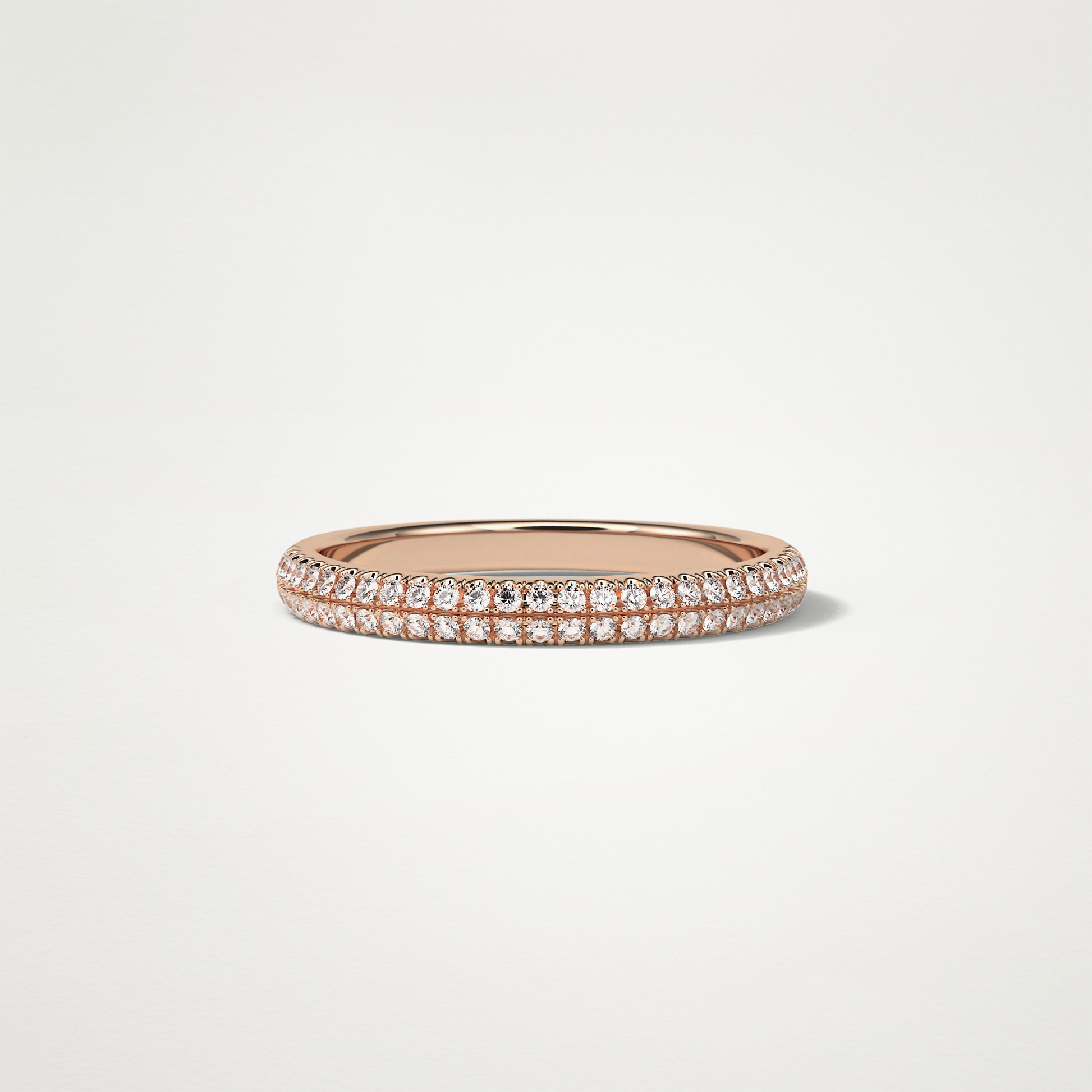 0.32 TCW Round Half Eternity Wedding Band – Solid Gold Elegant and Timeless Design