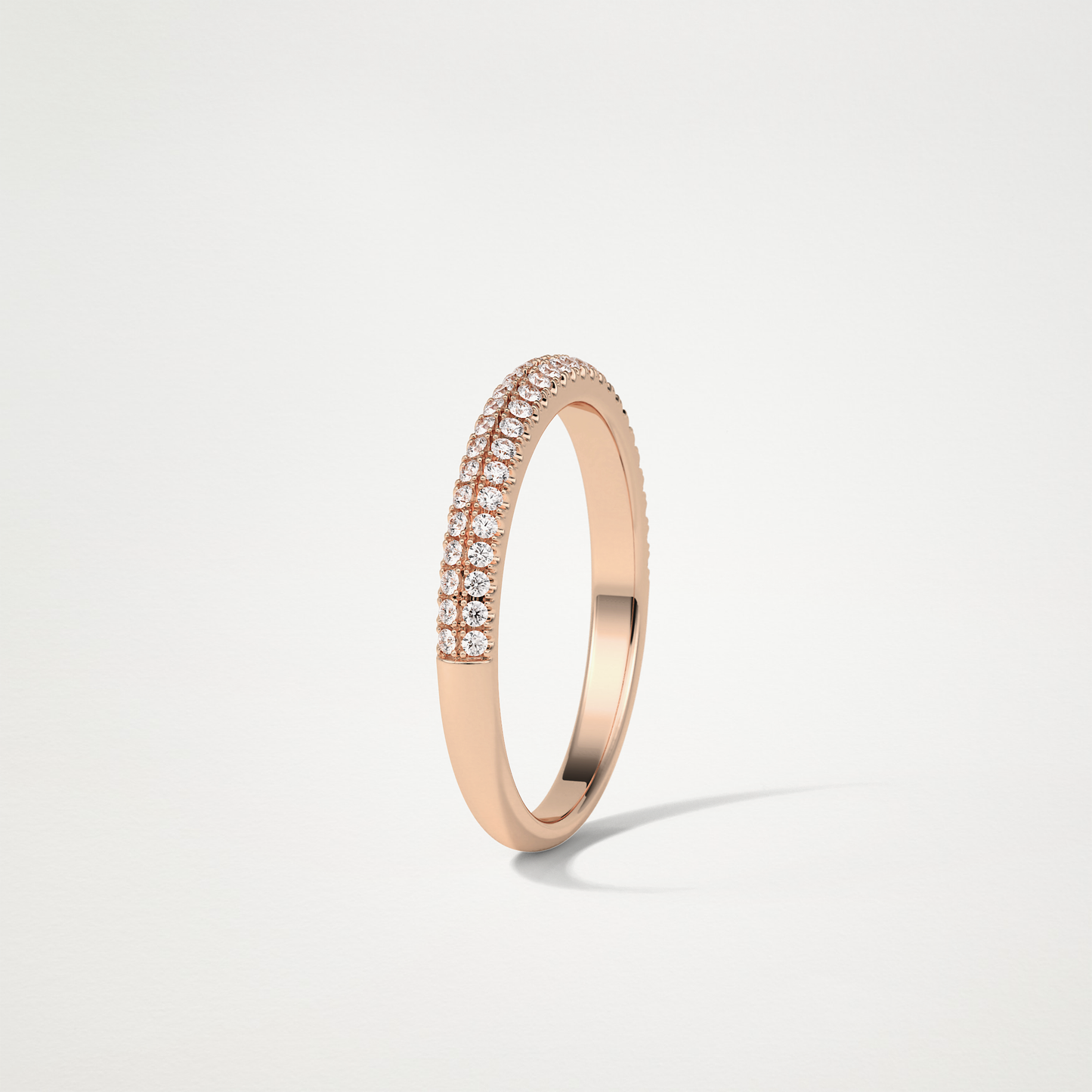 0.32 TCW Round Half Eternity Wedding Band – Solid Gold Elegant and Timeless Design