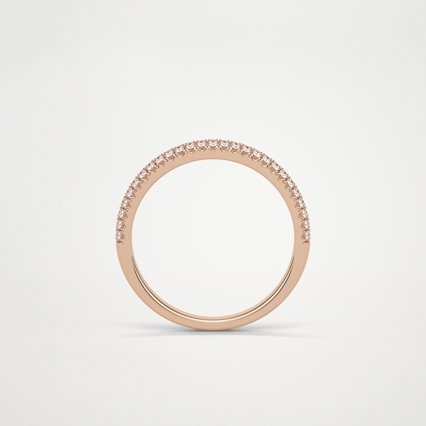 0.32 TCW Round Half Eternity Wedding Band – Solid Gold Elegant and Timeless Design