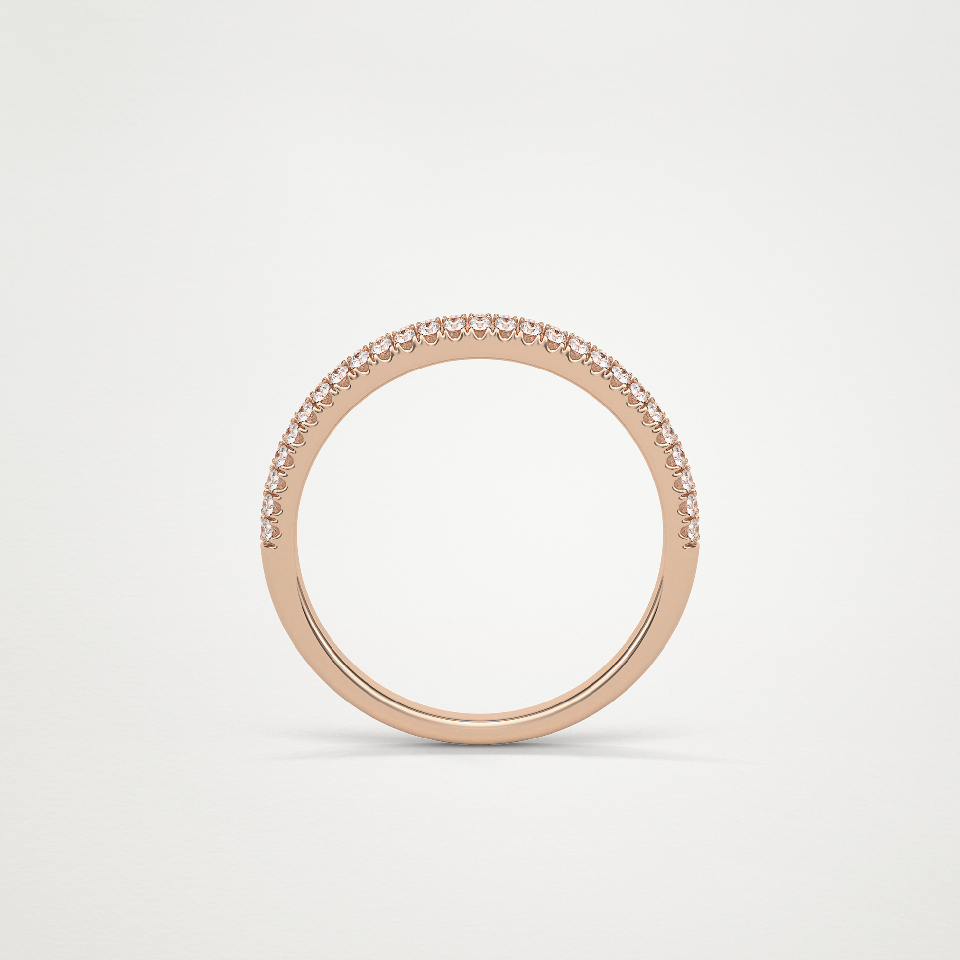 0.32 TCW Round Half Eternity Wedding Band – Solid Gold Elegant and Timeless Design