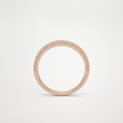 0.32 TCW Round Half Eternity Wedding Band – Solid Gold Elegant and Timeless Design