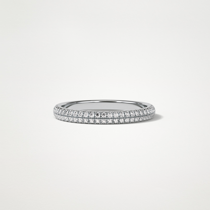 0.32 TCW Round Half Eternity Wedding Band – Solid Gold Elegant and Timeless Design