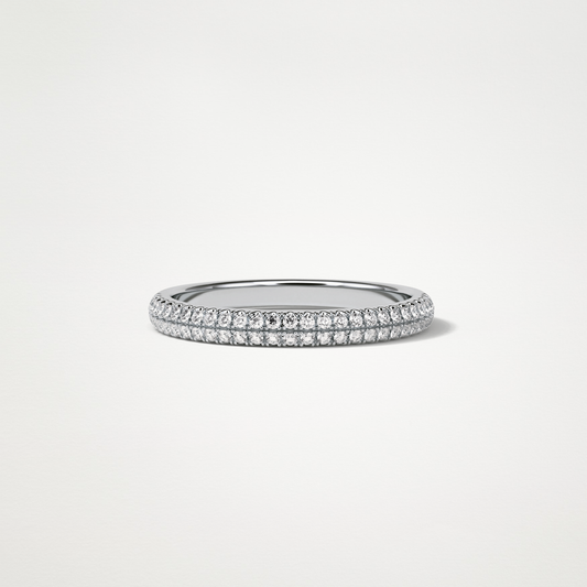0.32 TCW Round Half Eternity Wedding Band – Solid Gold Elegant and Timeless Design