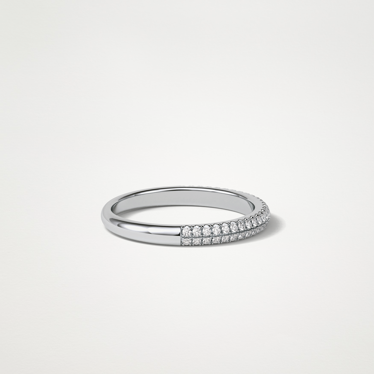 0.32 TCW Round Half Eternity Wedding Band – Solid Gold Elegant and Timeless Design