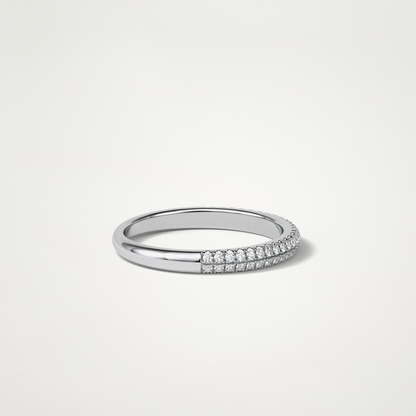 0.32 TCW Round Half Eternity Wedding Band – Solid Gold Elegant and Timeless Design