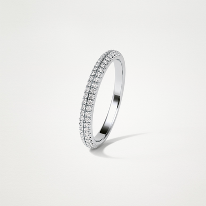 0.32 TCW Round Half Eternity Wedding Band – Solid Gold Elegant and Timeless Design