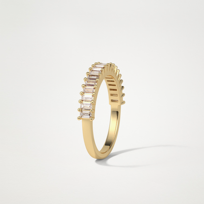 0.5 TCW Round Half Eternity Wedding Band – Solid Gold Elegant and Timeless Design