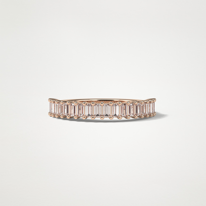 0.5 TCW Round Half Eternity Wedding Band – Solid Gold Elegant and Timeless Design