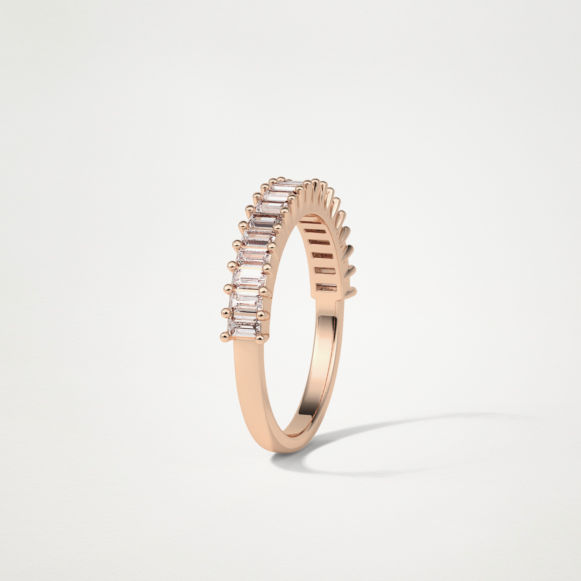 0.5 TCW Round Half Eternity Wedding Band – Solid Gold Elegant and Timeless Design
