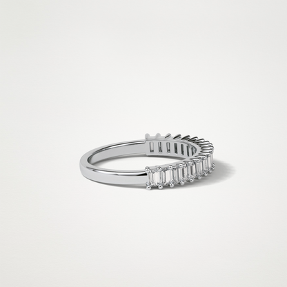 0.5 TCW Round Half Eternity Wedding Band – Solid Gold Elegant and Timeless Design