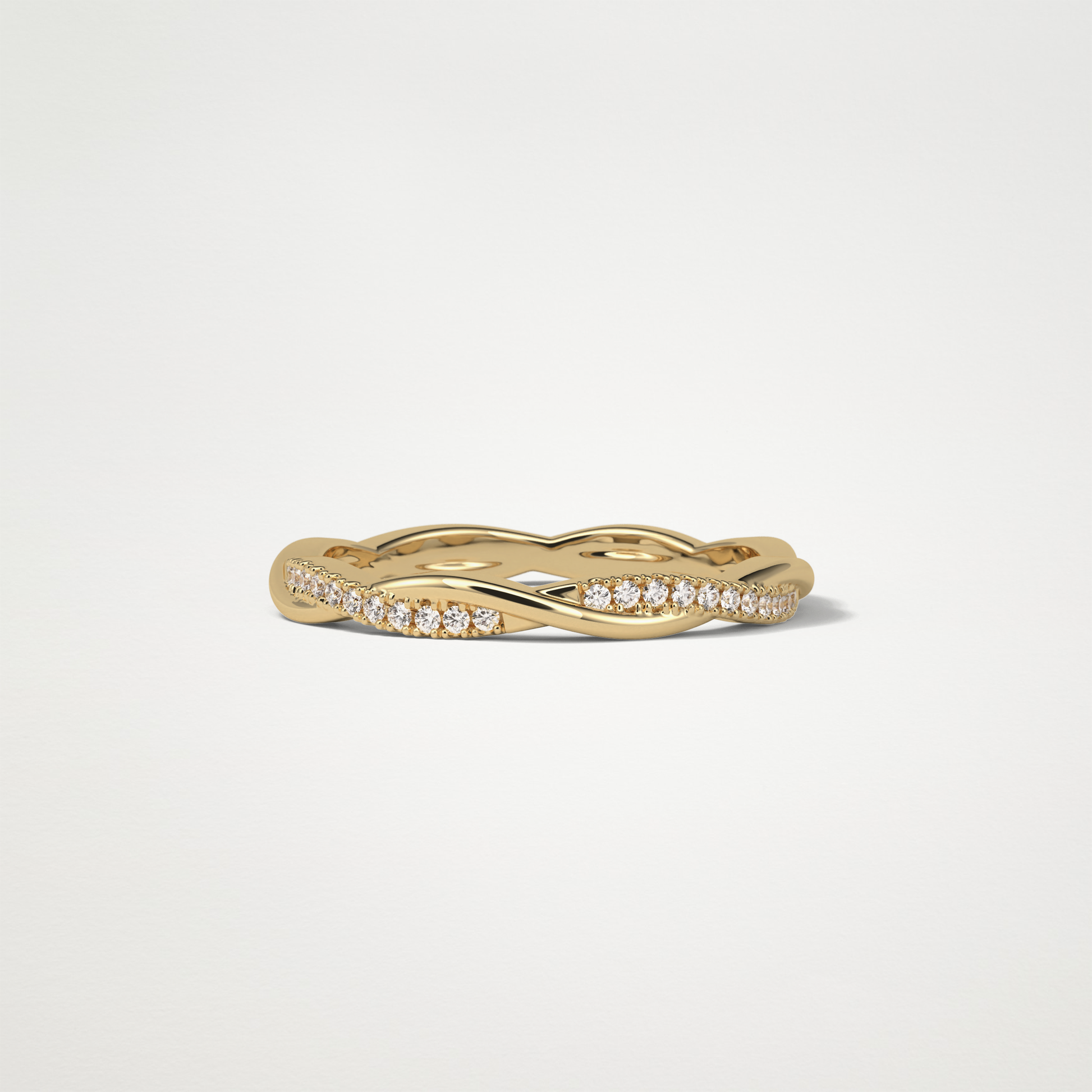 Twisted Shank Wedding Band – Solid Gold Elegant and Timeless Design