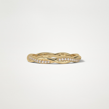 Twisted Shank Wedding Band – Solid Gold Elegant and Timeless Design