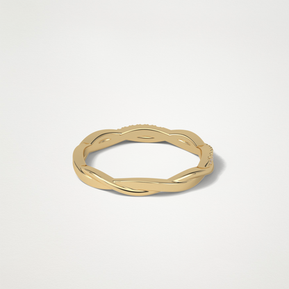 Twisted Shank Wedding Band – Solid Gold Elegant and Timeless Design