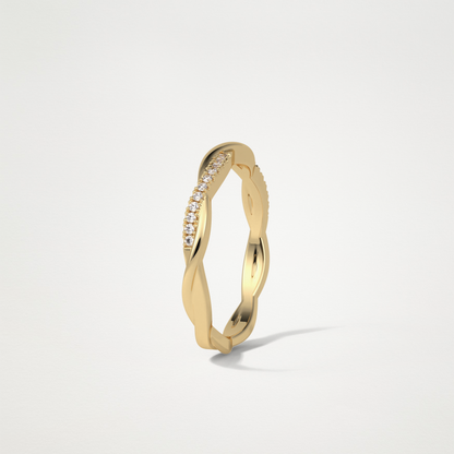 Twisted Shank Wedding Band – Solid Gold Elegant and Timeless Design