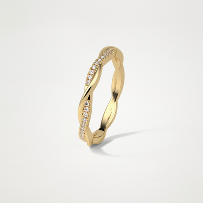 Twisted Shank Wedding Band – Solid Gold Elegant and Timeless Design