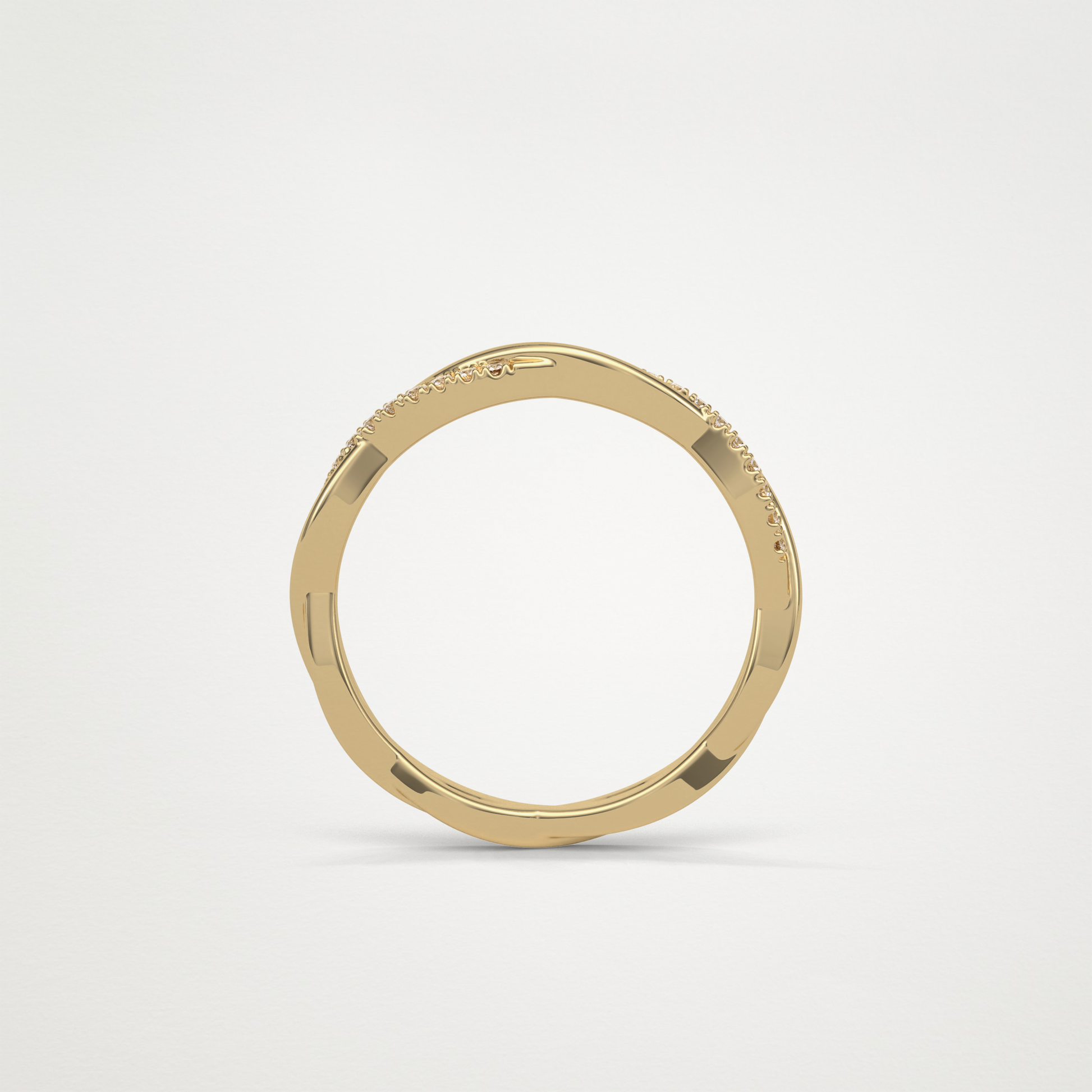 Twisted Shank Wedding Band – Solid Gold Elegant and Timeless Design