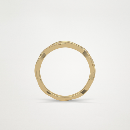 Twisted Shank Wedding Band – Solid Gold Elegant and Timeless Design