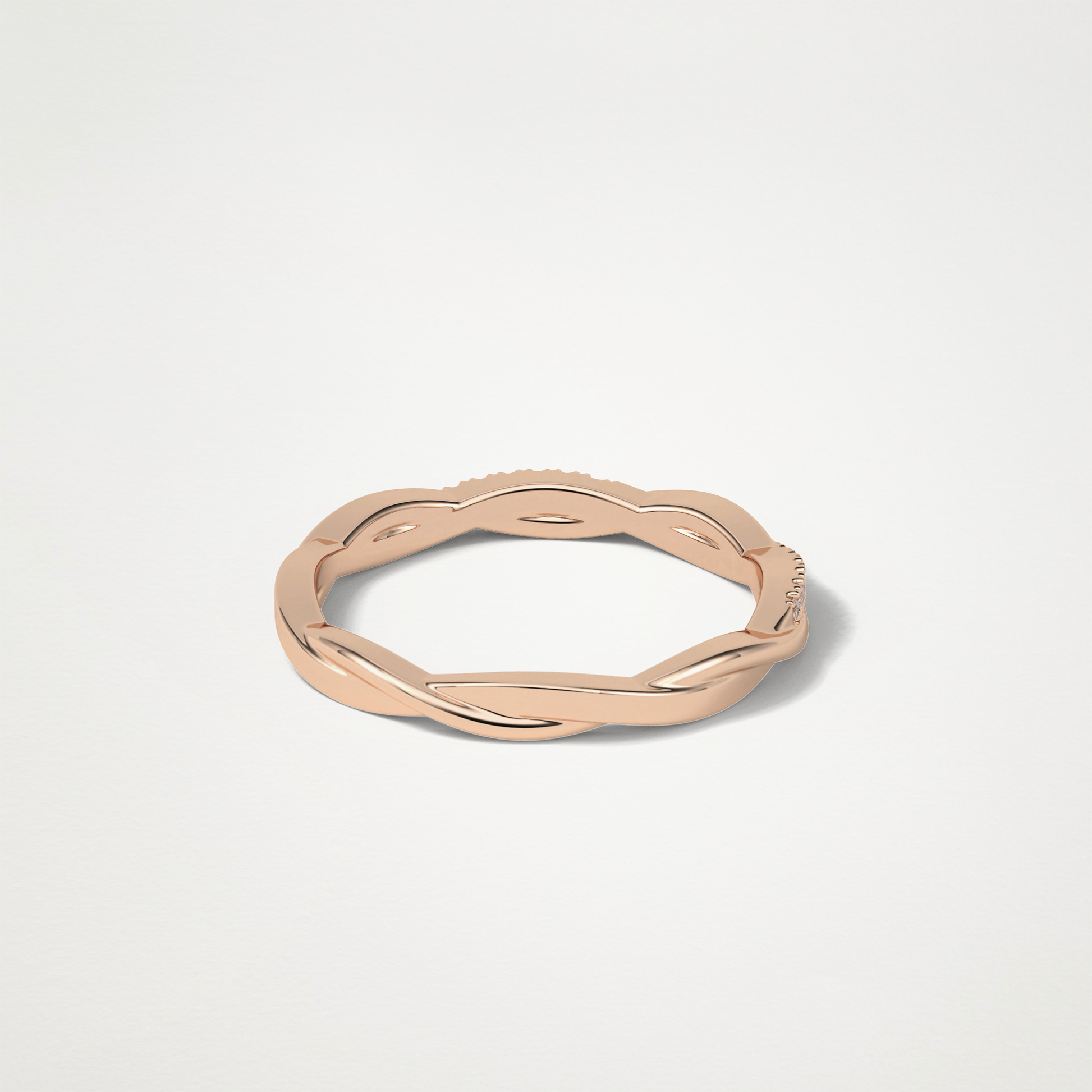 Twisted Shank Wedding Band – Solid Gold Elegant and Timeless Design
