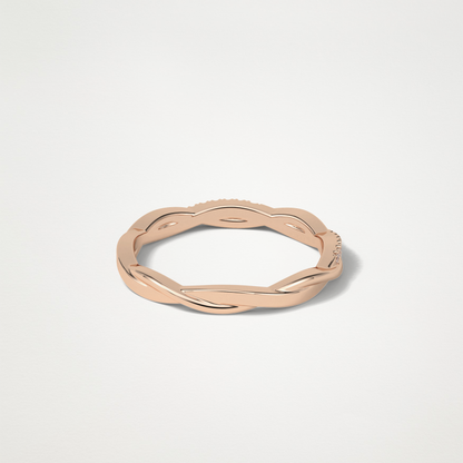 Twisted Shank Wedding Band – Solid Gold Elegant and Timeless Design