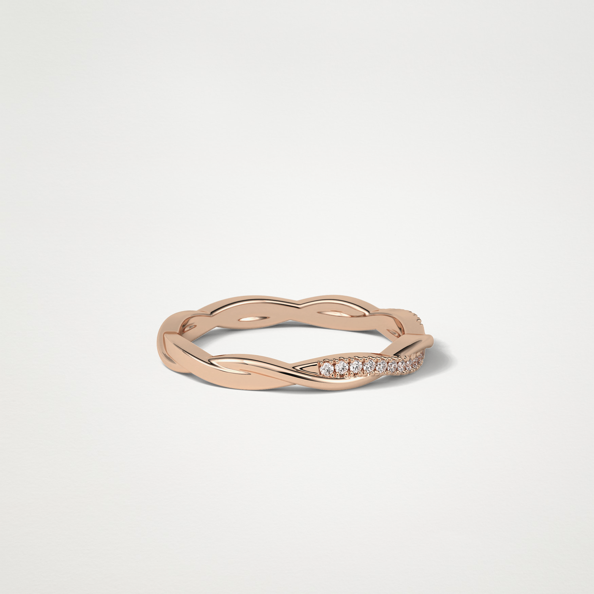 Twisted Shank Wedding Band – Solid Gold Elegant and Timeless Design